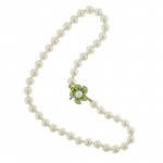 Pearl Necklace with Yellow Diamonds