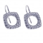 Diamond Pave Cushion Drop Earrings