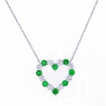 Tiffany & Co. Emerald and Diamond Heart Pendant