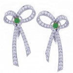 Tiffany & Co. Diamond and Emerald  Bow Earrings